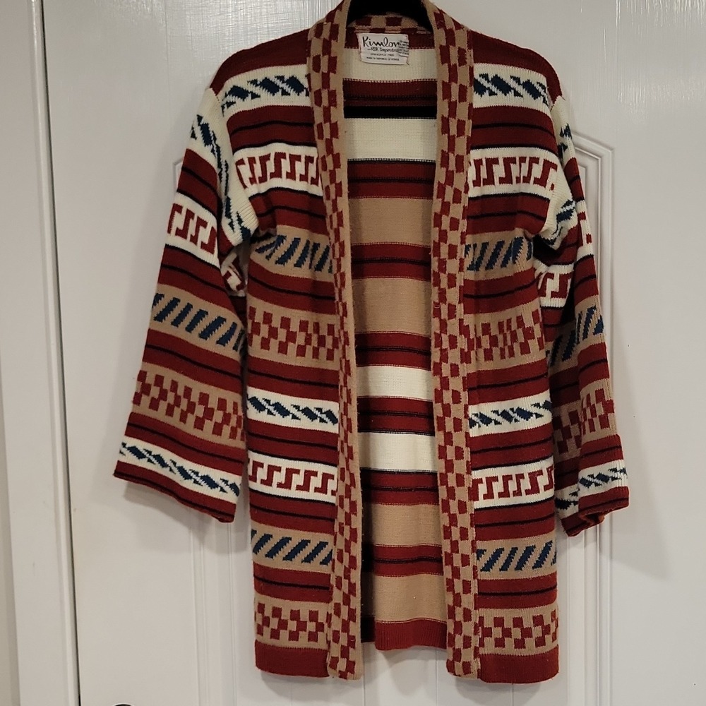 Vintage Kimlon by RBK Importers Womens Open Front Sweater Cardigan Wide Sleeves